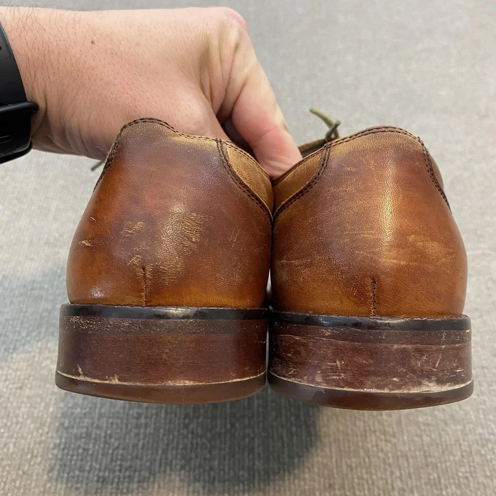 Cole Haan Shoes Mens Size 8 M Brown Leather Cap Toe Dress Oxfords C12337